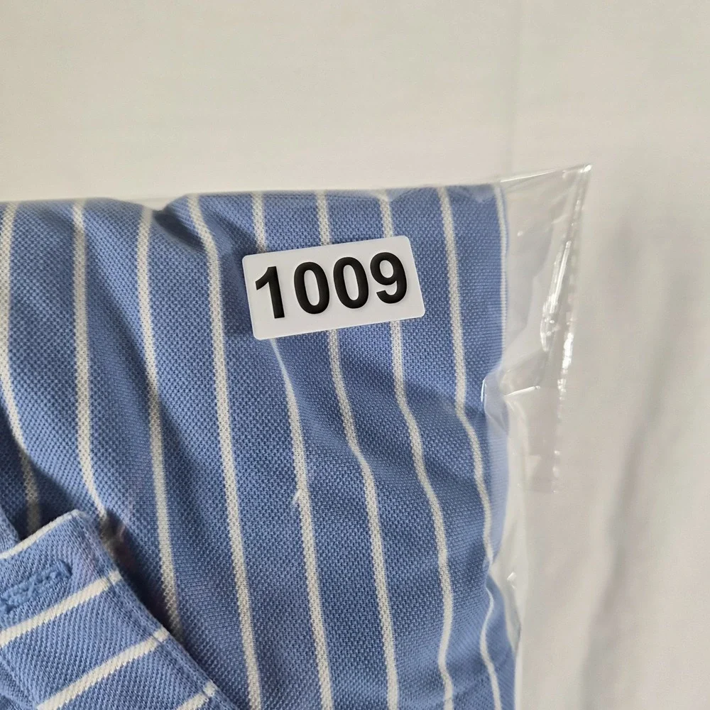 Polo Golf Ralph Lauren Men's Medium Blue White Striped Polo Shirt Short..